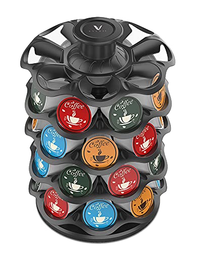 EVERIE Upright Rotray Coffee Pod Carousel Holder Organizer Compatible with 40 Keurig K Cup Pods, KRS4002S-BLK