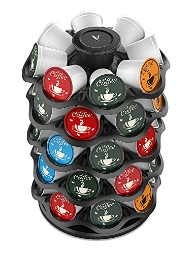 EVERIE Upright Rotray Coffee Pod Carousel Holder Organizer Compatible with 40 Keurig K Cup Pods, KRS4002S-BLK