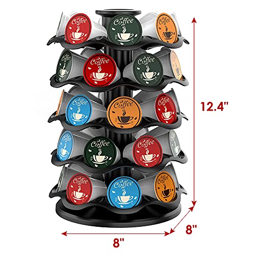 EVERIE Upright Rotray Coffee Pod Carousel Holder Organizer Compatible with 40 Keurig K Cup Pods, KRS4002S-BLK