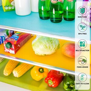 8 Pcs Refrigerator Liners,Washable Cuttable Refrigerator Liner Fits Any Refrigerator Size,Home Kitchen Gadgets Accessories for Non-Slip Waterproof Refrigerator Liner Drawer Table Mat Utensil Coaster