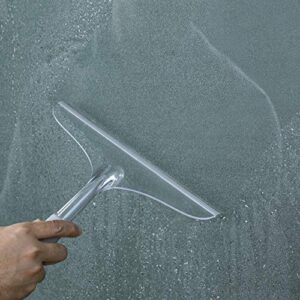 Shower Squeegee for Bathroom Shower Glass Doors, Rubber Window Cleaner Squeegee, Clear Plastic Car Windshield Cleaning Squeegee