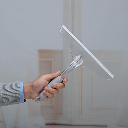 Shower Squeegee for Bathroom Shower Glass Doors, Rubber Window Cleaner Squeegee, Clear Plastic Car Windshield Cleaning Squeegee