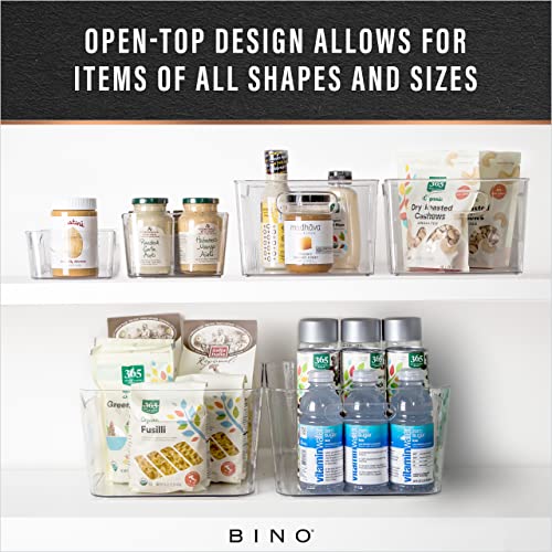 BINO | Plastic Storage Bins, Large | The SOHO Collection | Multi-Use Organizer Bins | Built-in Handles | BPA-Free | Pantry Organization | Home Organization | Fridge Organizer | Freezer Organizer