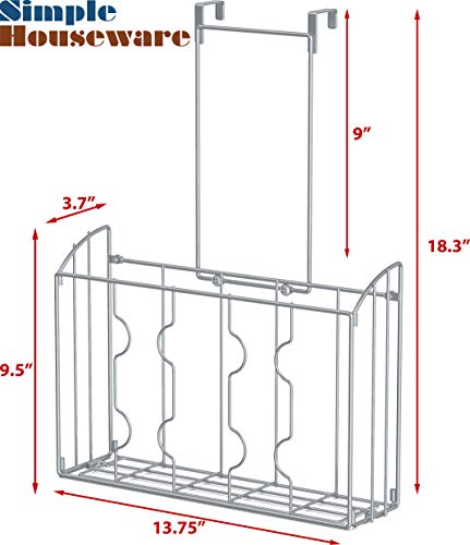 2PK - SimpleHouseware Over The Cabinet Door Organizer Holder, Silver