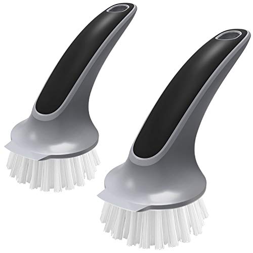 MR.SIGA Pot and Pan Cleaning Brush, Dish Brush for Kitchen, Pack of 2