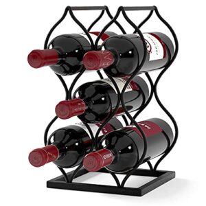 will’s tabletop wine rack – imperial trellis (5 bottle, black) – freestanding countertop wine rack and wine bottle storage, perfect wine gifts and accessories for wine lovers, no assembly required