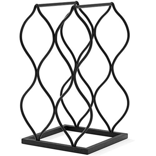 will's Tabletop Wine Rack - Imperial Trellis (5 Bottle, Black) – Freestanding countertop Wine Rack and Wine Bottle Storage, Perfect Wine Gifts and Accessories for Wine Lovers, no Assembly Required