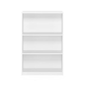 FURINNO JAYA Simple Home 3-Tier Adjustable Shelf Bookcase, White