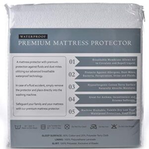 Twin Mattress Protector - Waterproof, Breathable, Blocks Allergens, Smooth Soft Cotton Terry Cover. The Premium Mattress Protector Will Surely Increase The Life of Your Mattress. (Twin)