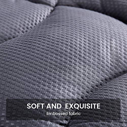 SLEEP ZONE King Size Cooling Mattress Pad, Premium Zoned Quilted Fitted Mattress Topper, Elastic Mattress Protector Cover, Machine Wash Durable, Deep Pocket 8-21 inch (Grey, King)