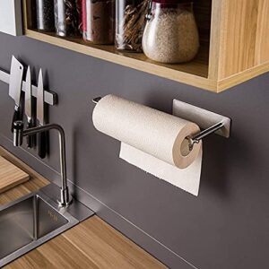 SUNTECH Paper Towel Holder Under Kitchen Cabinet - Self Adhesive Towel Paper Holder Stick on Wall, SUS304 Stainless Steel