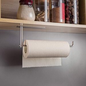 SUNTECH Paper Towel Holder Under Kitchen Cabinet - Self Adhesive Towel Paper Holder Stick on Wall, SUS304 Stainless Steel