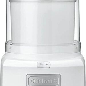 Cuisinart ICE-21P1 1.5-Quart Frozen Yogurt, Ice Cream and Sorbet Maker, Double Insulated Freezer Bowl elminates the need for Ice and Makes Frozen Treats in 20 Minutes or Less, White