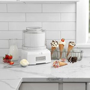 Cuisinart ICE-21P1 1.5-Quart Frozen Yogurt, Ice Cream and Sorbet Maker, Double Insulated Freezer Bowl elminates the need for Ice and Makes Frozen Treats in 20 Minutes or Less, White