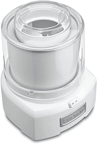 Cuisinart ICE-21P1 1.5-Quart Frozen Yogurt, Ice Cream and Sorbet Maker, Double Insulated Freezer Bowl elminates the need for Ice and Makes Frozen Treats in 20 Minutes or Less, White