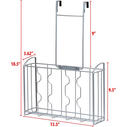 SimpleHouseware Over the Cabinet Door Organizer Holder, Silver