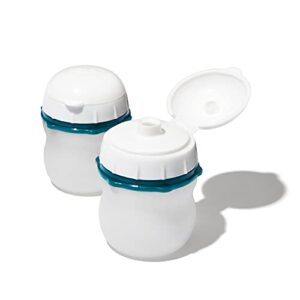 oxo good grips prep & go leakproof silicone squeeze bottle – 2 pack, white
