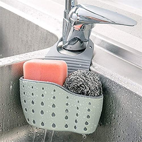 1pcs Sponge Holder for Kitchen Sink Kitchen Organizer Soap Sponge Drain Rack Kitchen Sink Sponge Holder Dish Drainer Portable Hanging Drain Basket Kitchen Sink Accessories Kitchen Accessory