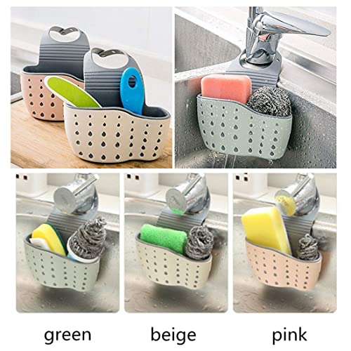 1pcs Sponge Holder for Kitchen Sink Kitchen Organizer Soap Sponge Drain Rack Kitchen Sink Sponge Holder Dish Drainer Portable Hanging Drain Basket Kitchen Sink Accessories Kitchen Accessory