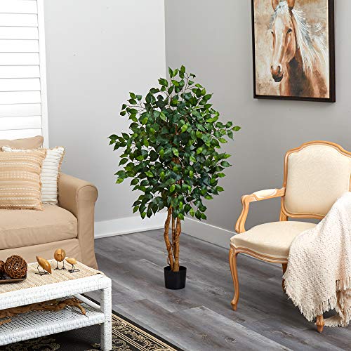 Nearly Natural 5299 Ficus Silk Tree, 4-Feet(48 in), Green