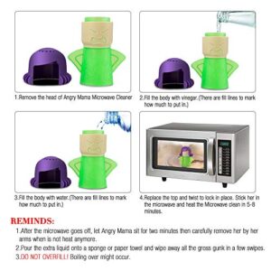 TOPIST Angry Mama Microwave Cleaner Angry Mom Microwave Oven Steam Cleaner and Disinfects With Vinegar and Water for Kitchens, Steamer Cleaning Equipment Easily Cleans the Crud in Minutes (Green)