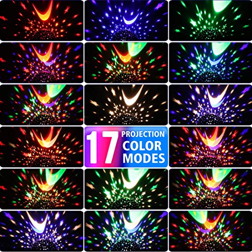 MOKOQI Star Projector, Night Light Lamp Fun Gifts for 1-4-6-14 Year Old Girls and Boys Rotating Star Sky Moon Light Projector for Kids Bedroom Decor -Pink