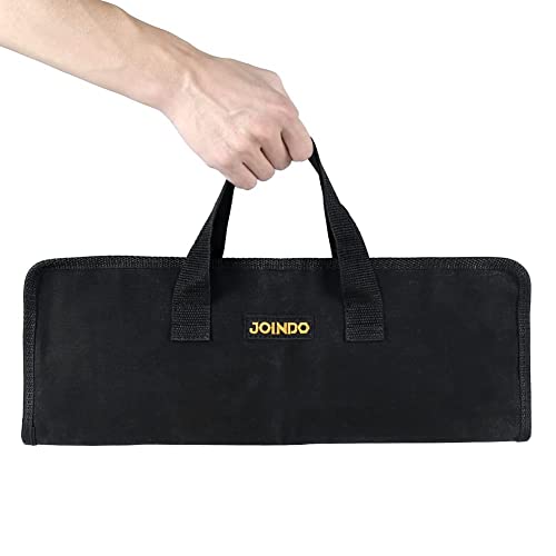 JOINDO Water Resistant Waxed Canvas Knife Bag with Durable Zipper, 5 Slots Professional Chef Knife Roll Bag with Handle, Heavy Duty Knives Pouch, 1 Pack