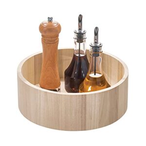 iDesign Renewable Paulownia Wood Collection Tall Turntable Organizer, 10.5" x 4" x 10.5", Natural
