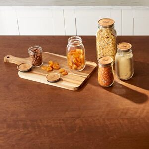 Ball Jar Wooden Storage Lids, 5-Pack, wide, Brown