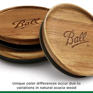 Ball Jar Wooden Storage Lids, 5-Pack, wide, Brown