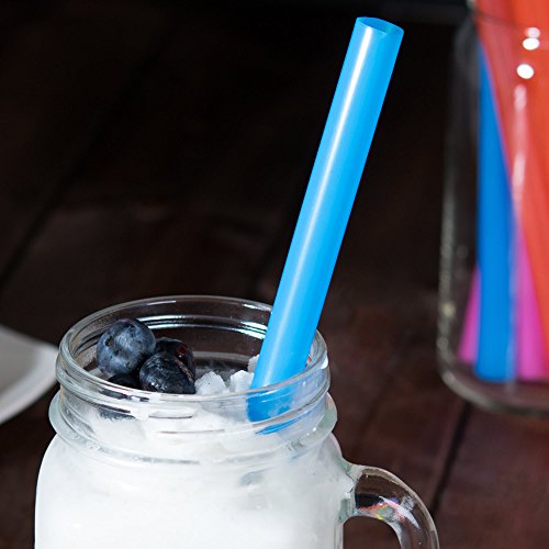 ALINK 100 Extra Large Plastic Bubble Tea Smoothie Straws, 1/2" Wide X 8 1/2" Long Wide Boba Straws