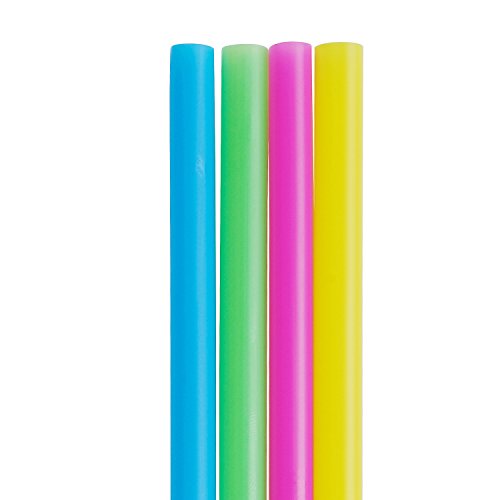 ALINK 100 Extra Large Plastic Bubble Tea Smoothie Straws, 1/2" Wide X 8 1/2" Long Wide Boba Straws