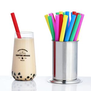 ALINK 100 Extra Large Plastic Bubble Tea Smoothie Straws, 1/2" Wide X 8 1/2" Long Wide Boba Straws