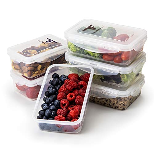 ThinkFit Meal Prep Containers, BPA Free - Airtight Food Storage Containers Best for Meal Prepping & Portion Control - Reusable, Stackable, Microwavable, Dishwasher & Freezer Safe (6 Piece Set)