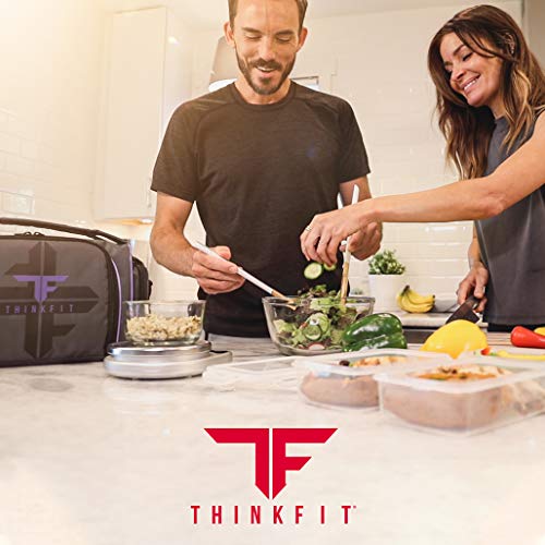 ThinkFit Meal Prep Containers, BPA Free - Airtight Food Storage Containers Best for Meal Prepping & Portion Control - Reusable, Stackable, Microwavable, Dishwasher & Freezer Safe (6 Piece Set)