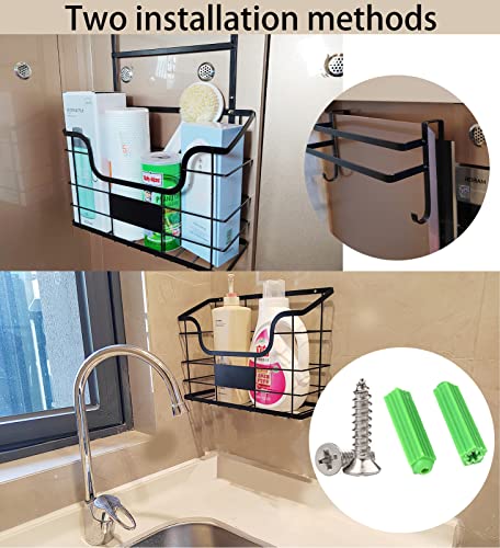 YEEBEIJIM Over the Cabinet Door Organizer 3 Pack, Kitchen Cabinet Organizer Wall Mount Storage Basket for Cutting Board, Grid Storage Basket Holder Rack for Kitchen Pantry Bathroom