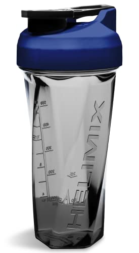 Helimix 2.0 Vortex Blender Shaker Bottle 28oz | No Blending Ball or Whisk | USA Made | Portable Pre Workout Whey Protein Drink Shaker Cup | Mixes Cocktails Smoothies Shakes | Dishwasher Safe (28 oz, Blue)