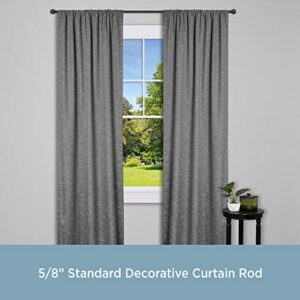 Kenney Chelsea 5/8" Standard Decorative Window Curtain Rod, 48-86", Black