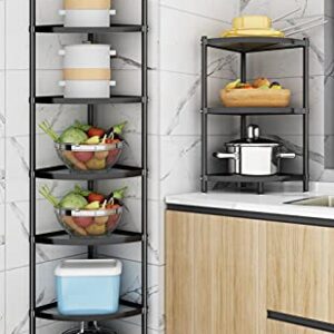 7-Tier Kitchen Pot Rack, Cookware Stand Storage Organizer ，Multi-Layer Corner Shelf Stand Stainless Steel Shelves for Kitchen