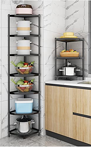 7-Tier Kitchen Pot Rack, Cookware Stand Storage Organizer ，Multi-Layer Corner Shelf Stand Stainless Steel Shelves for Kitchen