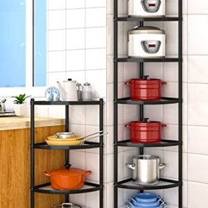 7-Tier Kitchen Pot Rack, Cookware Stand Storage Organizer ，Multi-Layer Corner Shelf Stand Stainless Steel Shelves for Kitchen