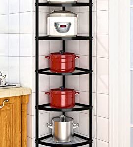 7-Tier Kitchen Pot Rack, Cookware Stand Storage Organizer ，Multi-Layer Corner Shelf Stand Stainless Steel Shelves for Kitchen