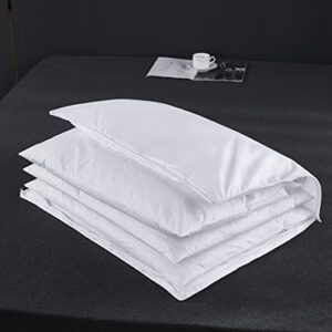 Three Geese Adjustable Layer Goose Feather Pillow,Assembled Bed Pillow,100% Soft Cotton Cover,Good for Side and Back Stomach Sleeper, Standard/Queen Size,Packaging Include 1 Pillow.