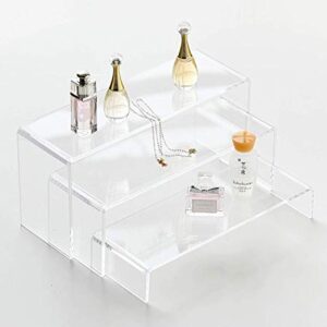 Goabroa Acrylic Display Risers, Clear Rectangle Stands Shelf for Display 6pcs