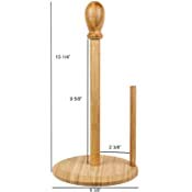 Greenco Counter Top Bamboo Paper Towel Holder, Perfect for Kitchen & Bathroom Organization & Decor, Fits of Paper Towels