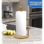 Greenco Counter Top Bamboo Paper Towel Holder, Perfect for Kitchen & Bathroom Organization & Decor, Fits of Paper Towels