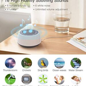 Jack & Rose White Noise Machine Baby, Baby Sound Machine Kids with Night Light, Portable White Noise Machine for Sleeping