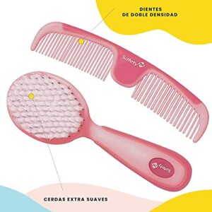 Safety 1st Easy Grip Brush and Comb, Raspberry