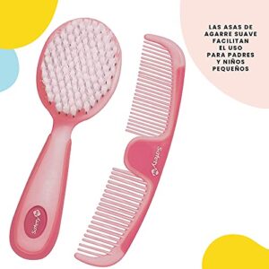 Safety 1st Easy Grip Brush and Comb, Raspberry