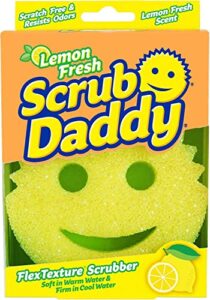 scrub daddy sponge – lemon fresh scent – scratch-free multipurpose dish sponge – bpa free & made with polymer foam – stain & odor resistant kitchen sponge (1 count)